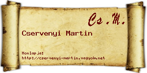 Cservenyi Martin névjegykártya